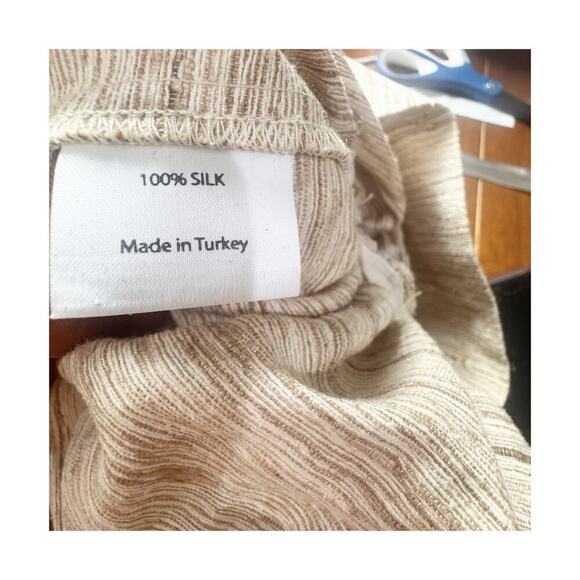 Piece of White Audrey Dress Beige Raw Silk Dolman Sleeves Resort Size 34/XS NWT - Picture 9 of 12